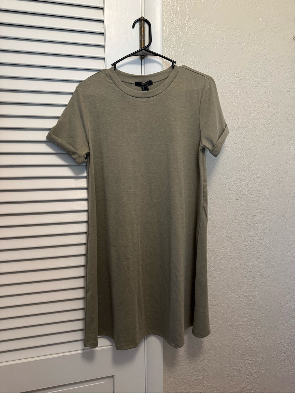 Forever 21 Olive Green Crewneck Mini Dress